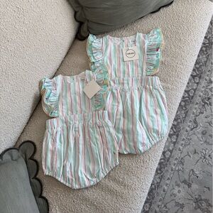 Vanluke Cotton Striped Romper🤍